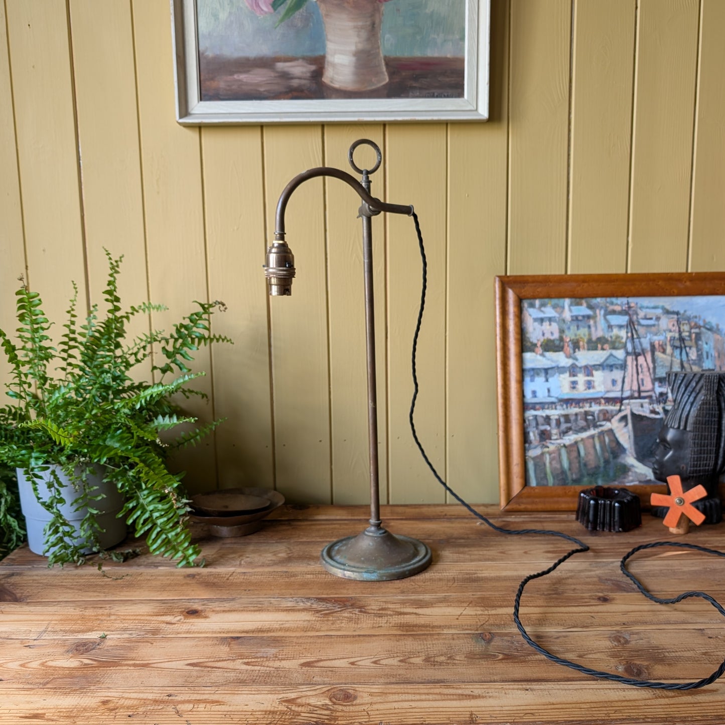 Antique French Rise and Fall Task Lamp
