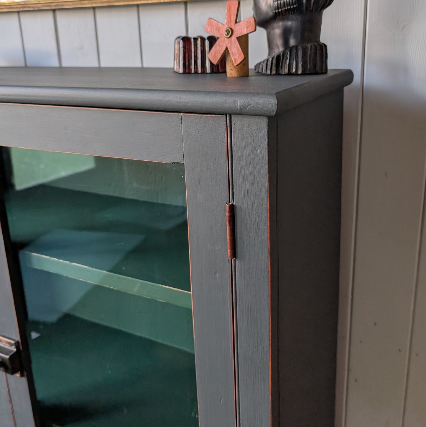 Painted Victorian Glazed Cupboard [ref:7356]