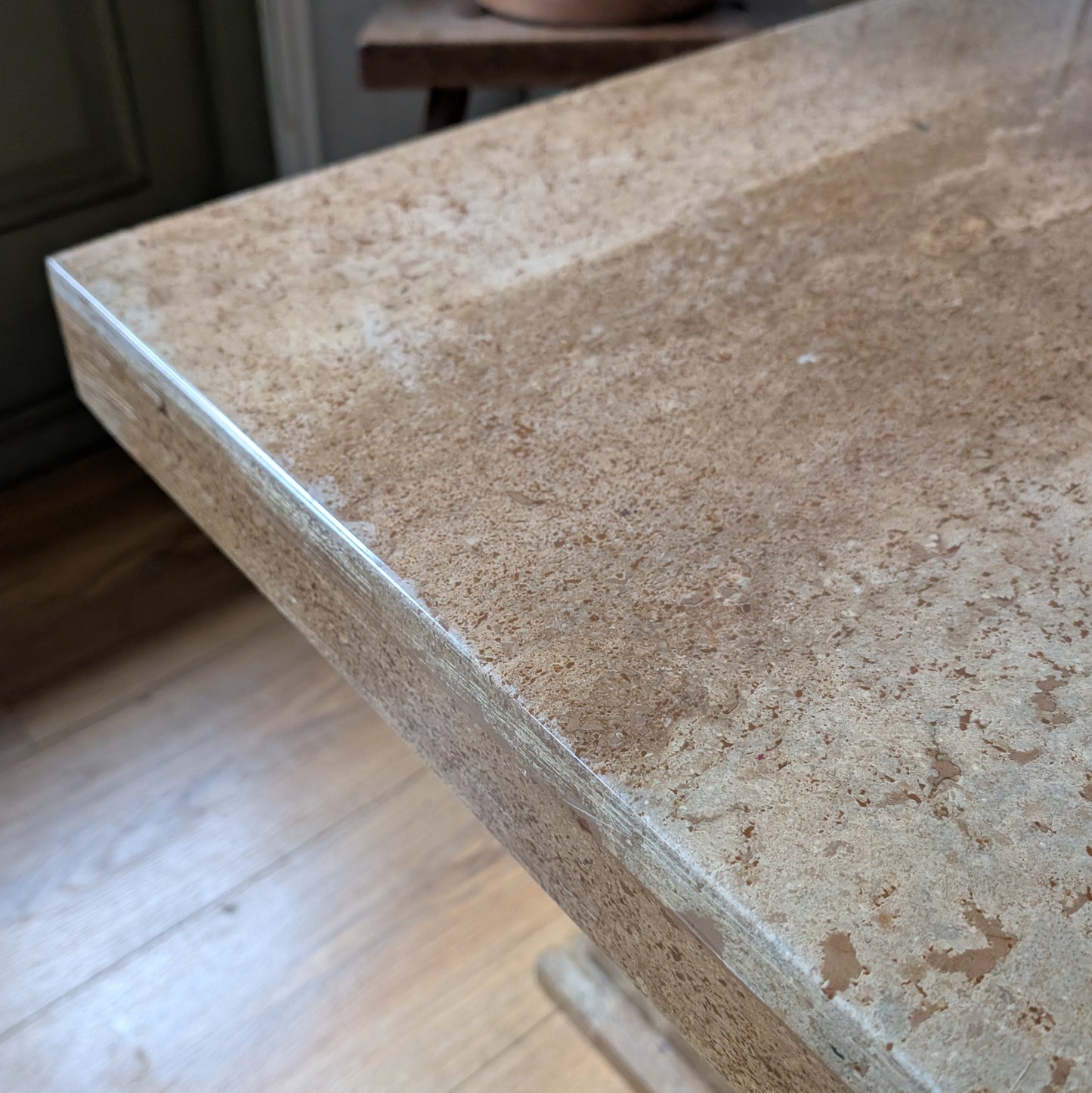 Mid Century Travertine Coffee Table