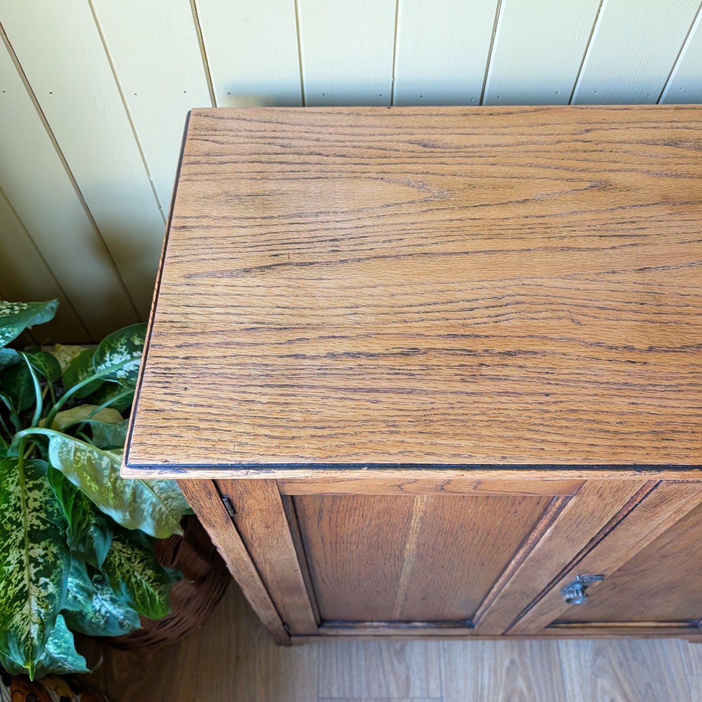 Antique Oak Shoe Cupboard