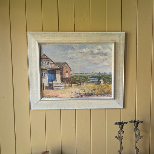 Original Mid-Century Coastal Seascape Oil Painting