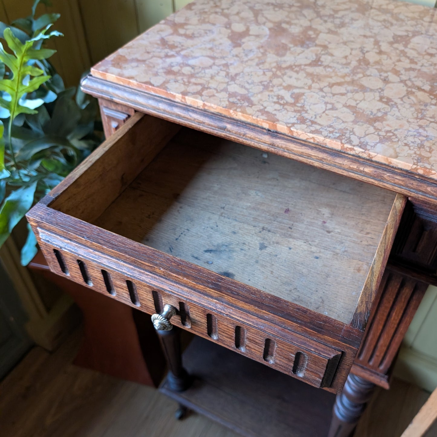 Antique French Marble Top Pot Cupboard