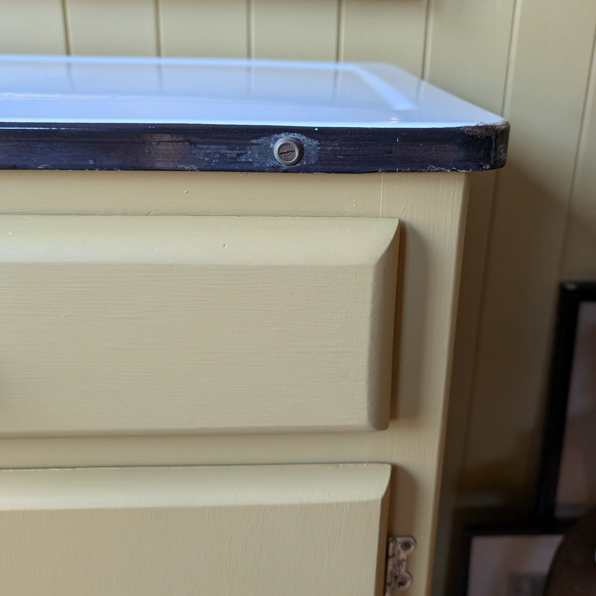 Vintage Freestanding Kitchen Cupboard with Enamel Top