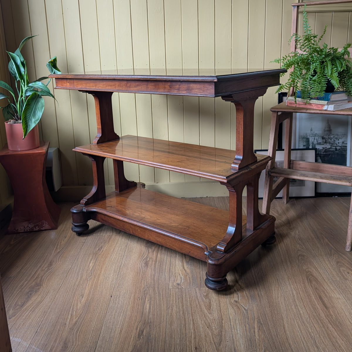 Antique Victorian Mahogany Three-Tier Buffet Server & Console Table