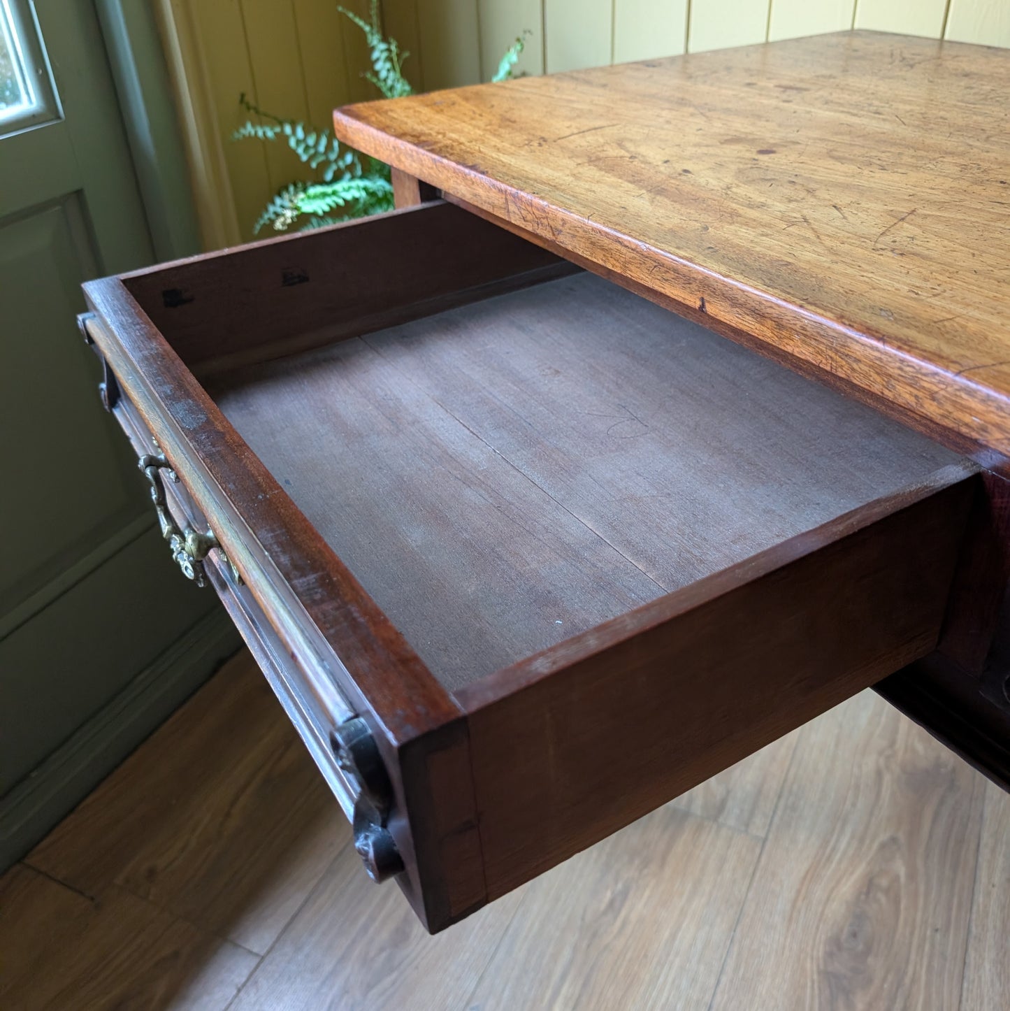 Antique Queen Anne Style Writing Desk with Cabriole Legs
