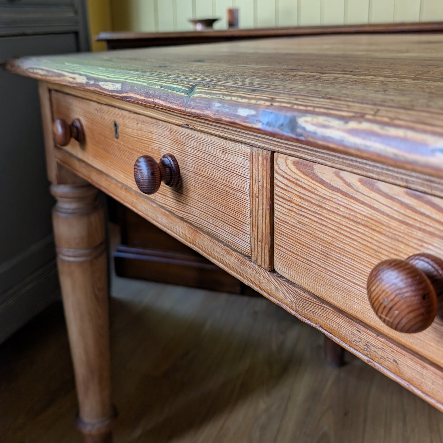 Victorian Pine Farmhouse Kitchen Table