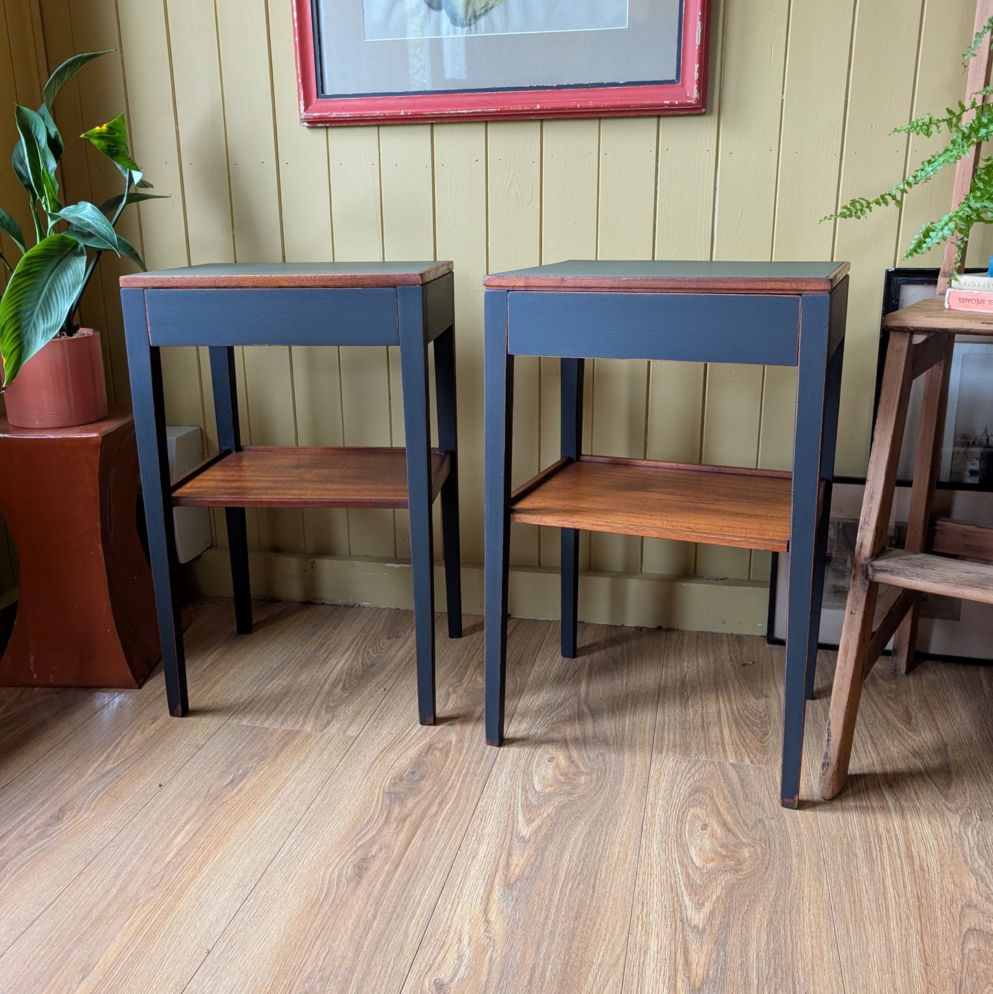 Painted Mid Century Bedside Tables