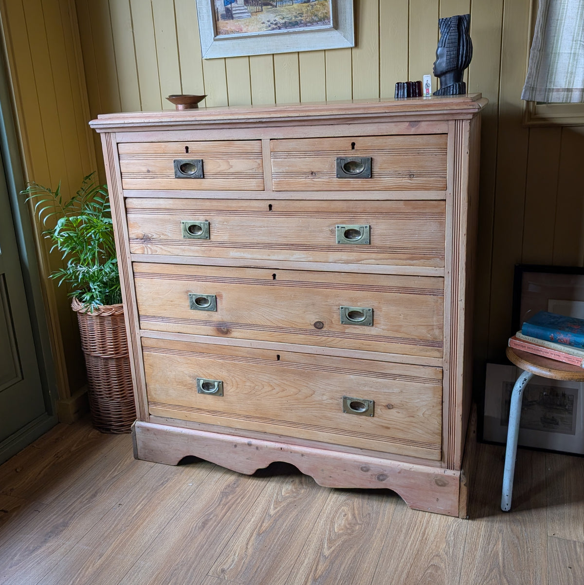 Rustic Antique Pine Chest of Drawers