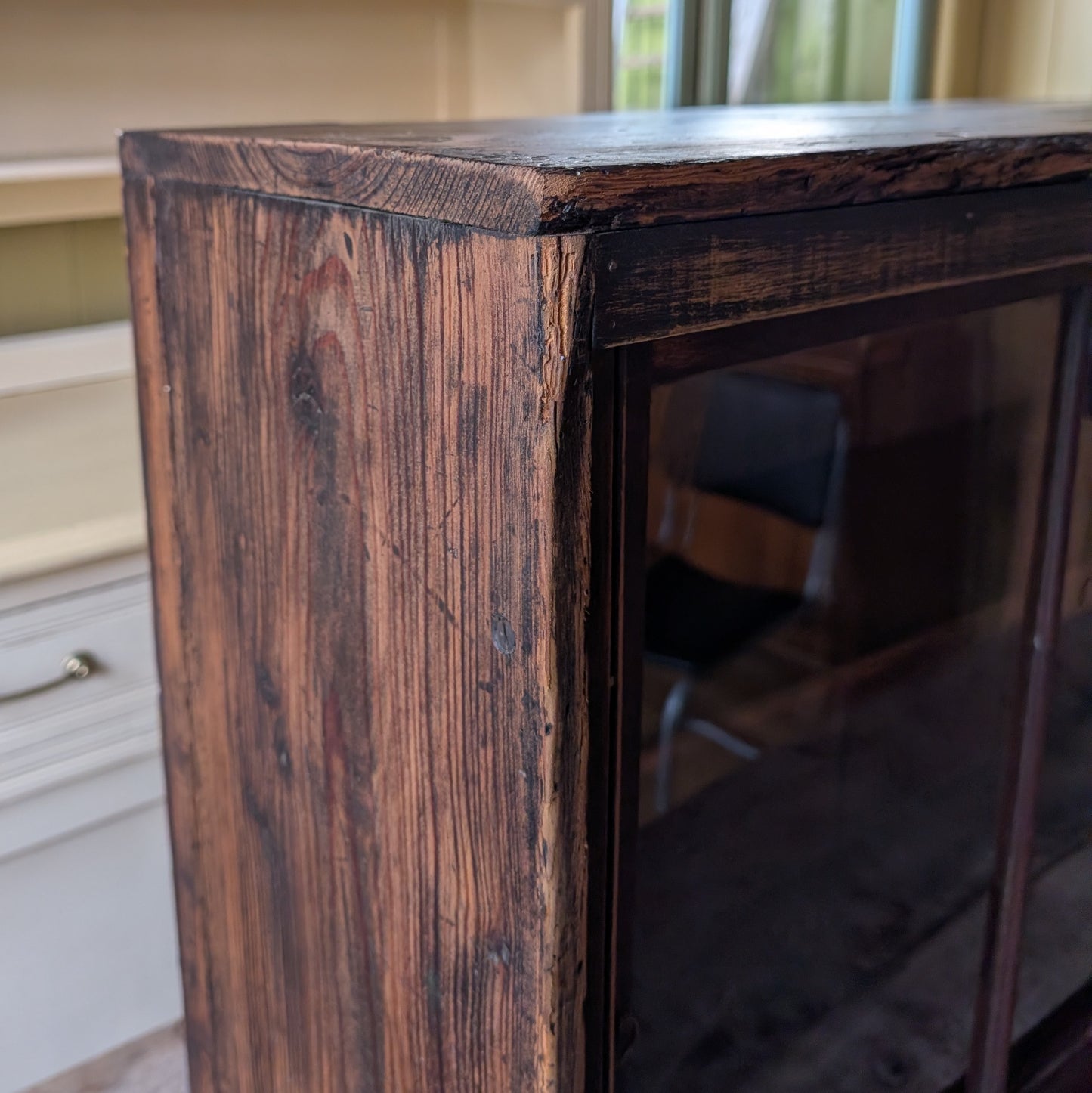 Rustic Victorian Glazed Wall Cabinet