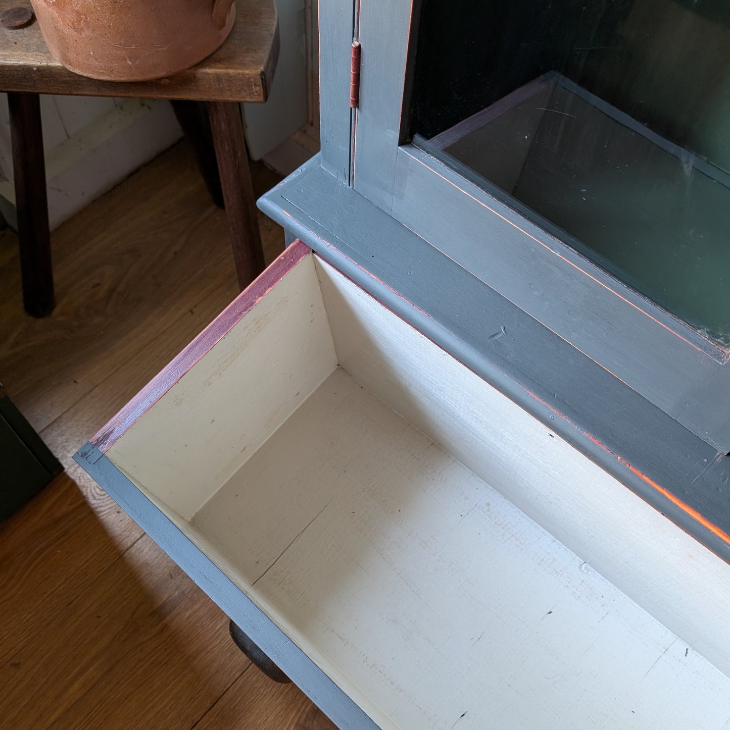 Painted Victorian Glazed Cupboard [ref:7356]