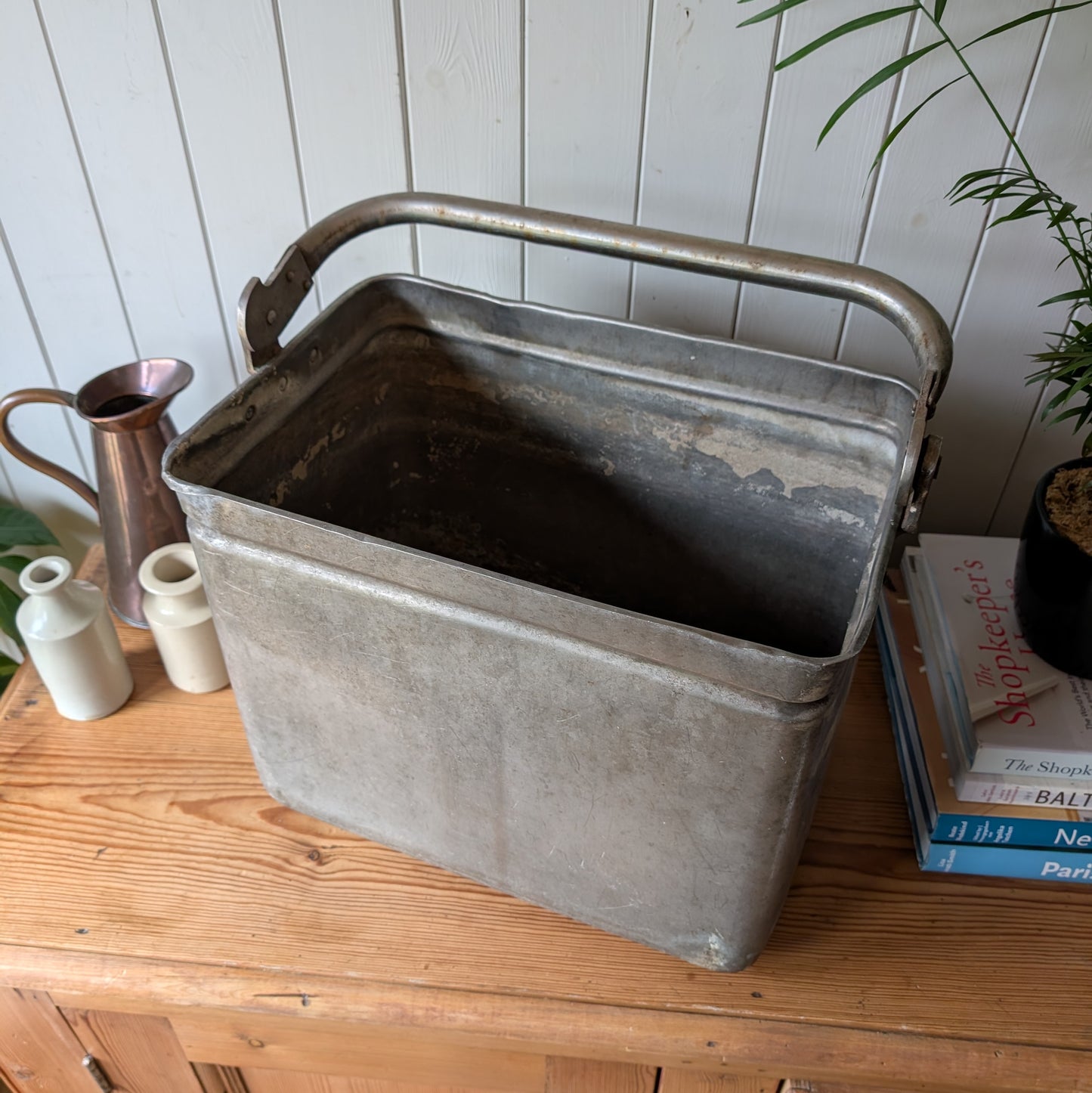 Vintage Galvanised Steel Military Bucket