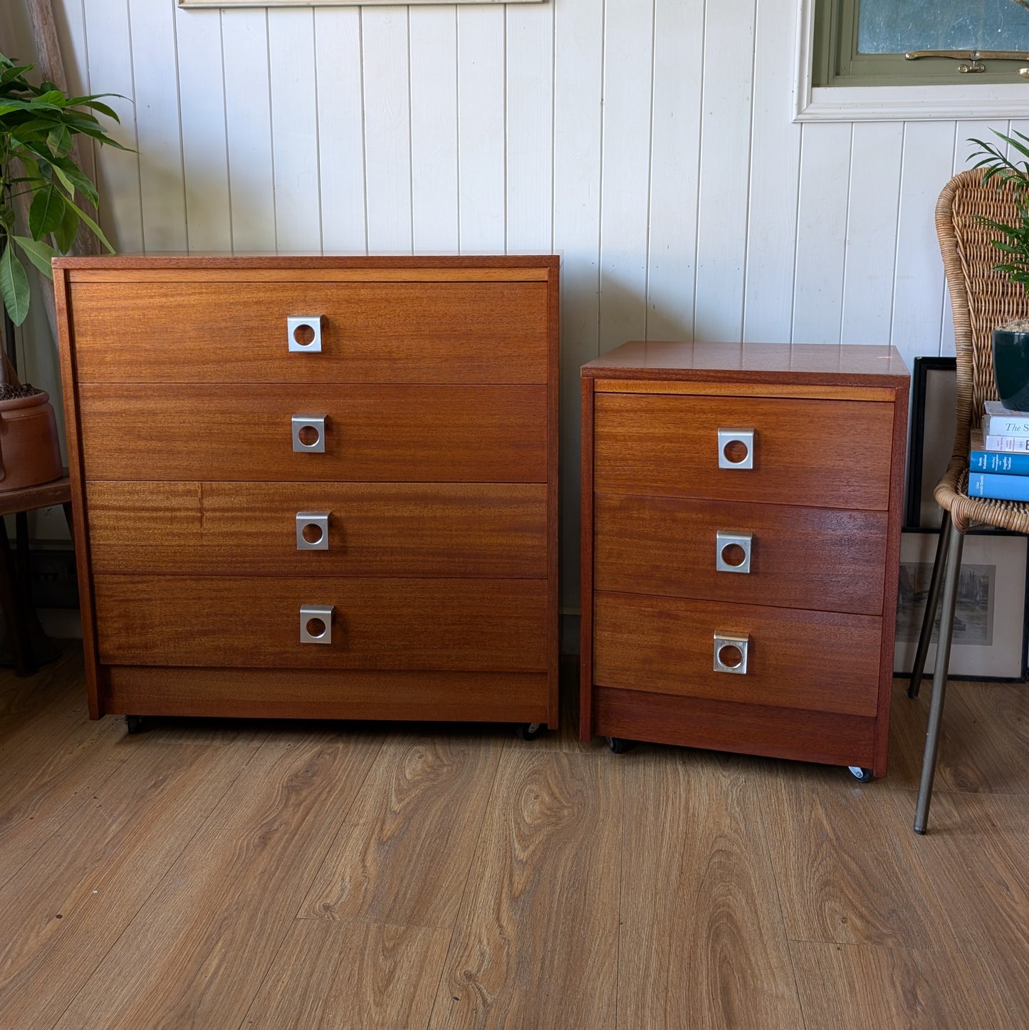 Small Mid Century Chest of Drawers and Bedside