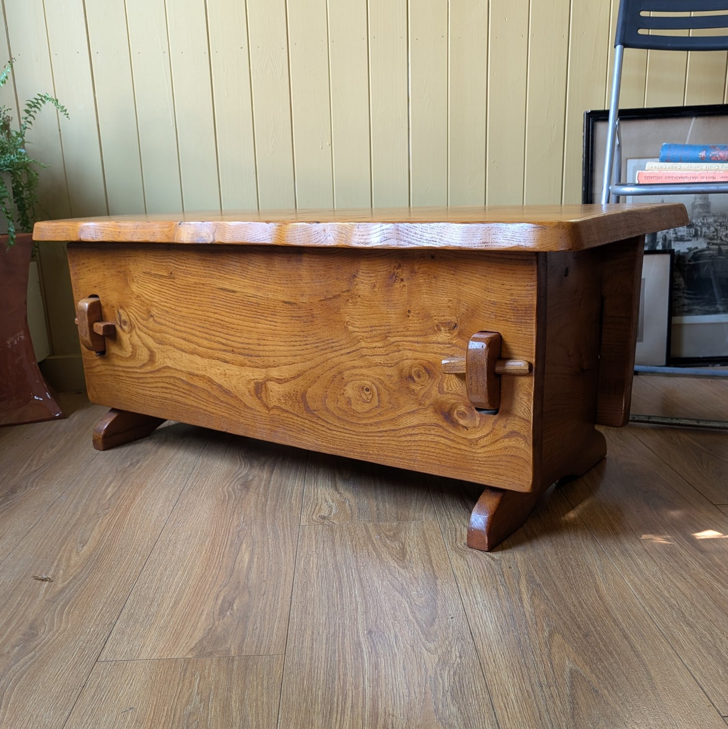 Mid Century Danish Brutalist Oak Chest