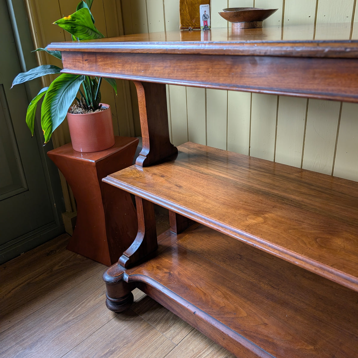 Antique Victorian Mahogany Three-Tier Buffet Server & Console Table