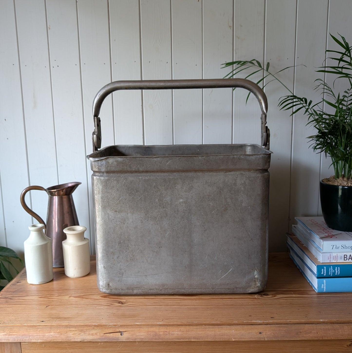 Vintage Galvanised Steel Military Bucket