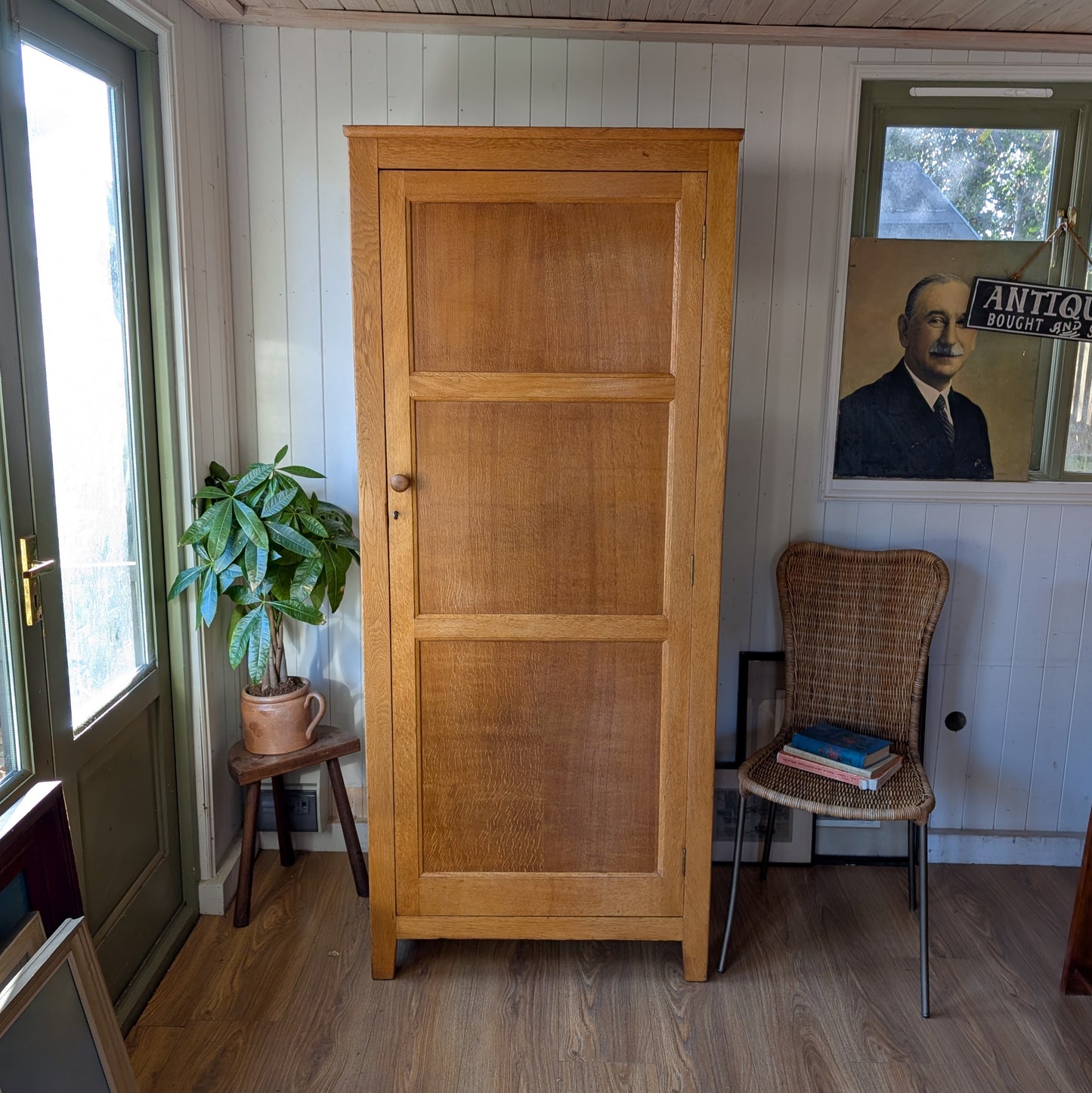 1960s Panalled Oak Wardrobe