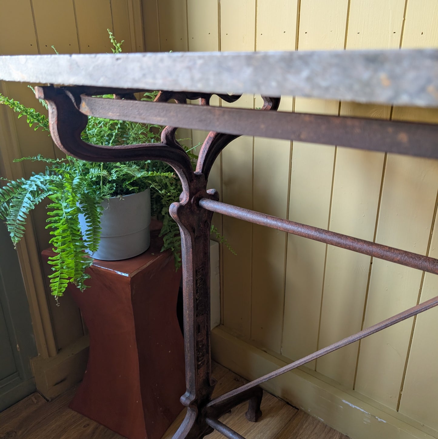 Antique French Cast Iron Table by