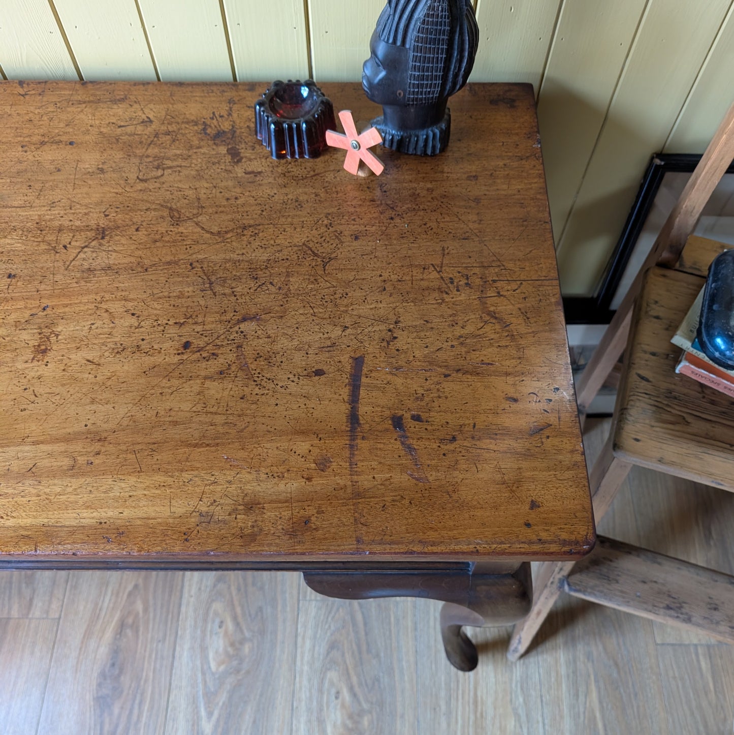 Antique Queen Anne Style Writing Desk with Cabriole Legs