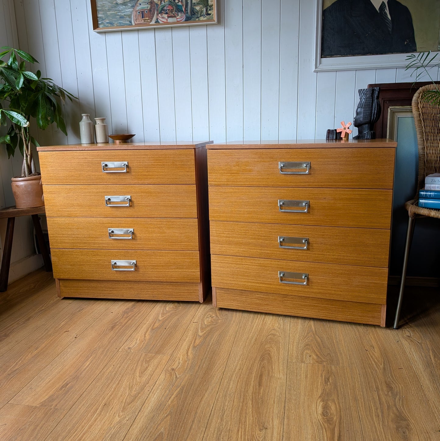 Pair of Small Mid Century Swedish Chest of Drawers