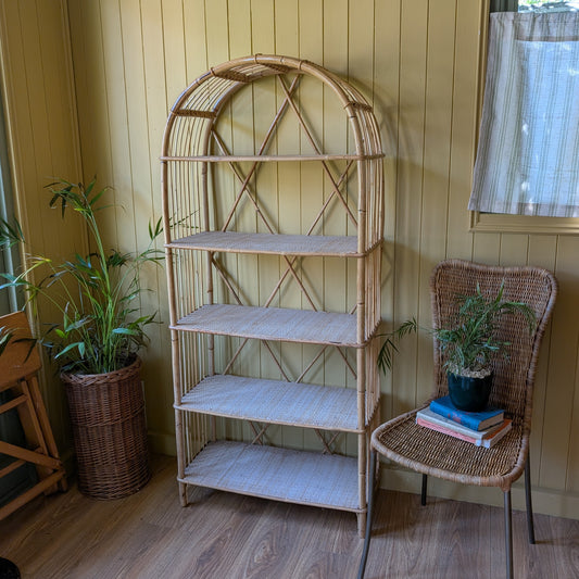 Mid Century Bamboo and Rattan Shelves
