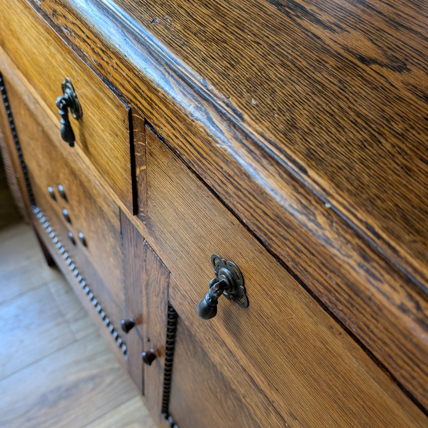 Arts and Crafts Glazed Oak Dresser