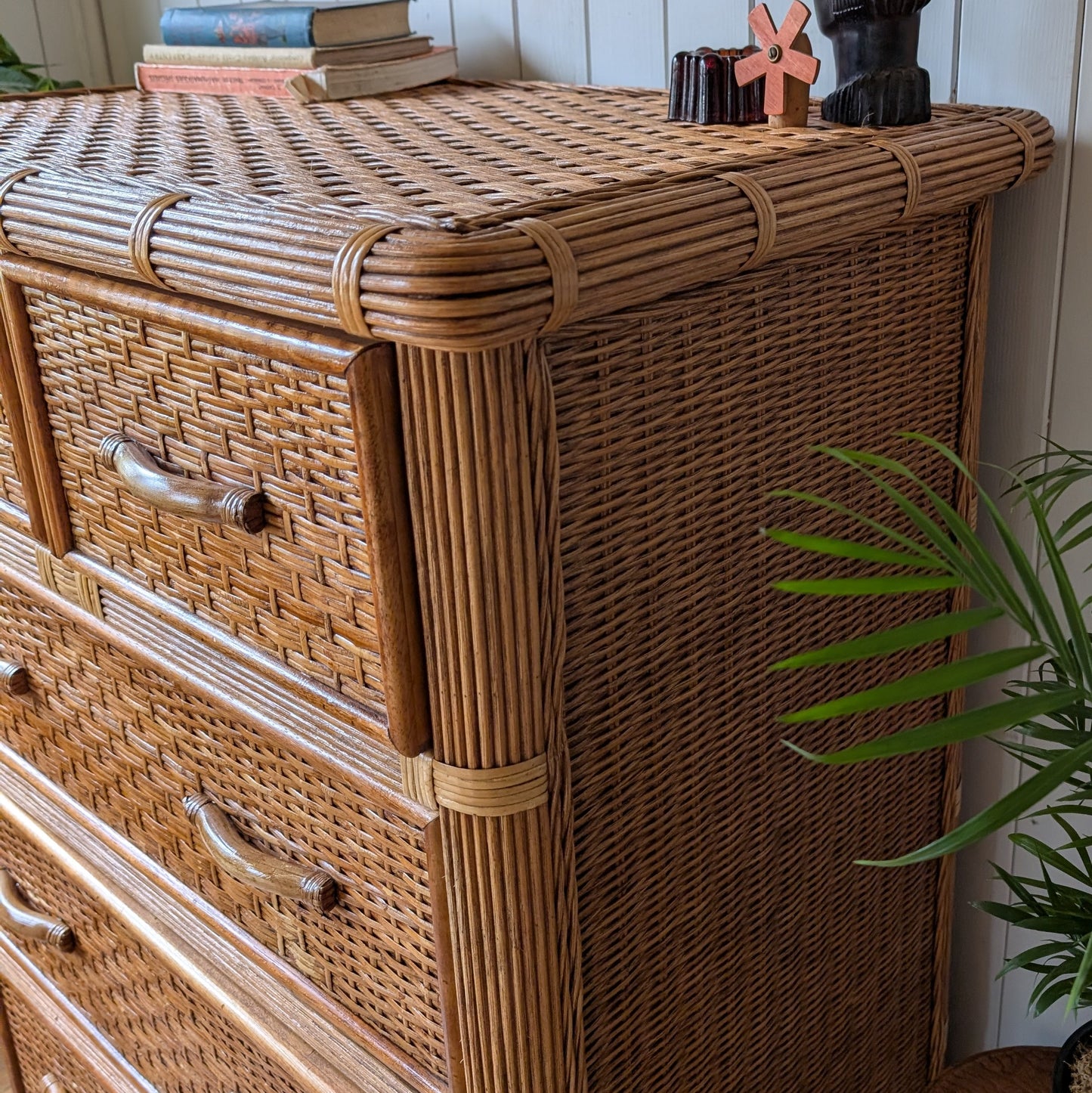 Vintage Wicker Chest of Drawers