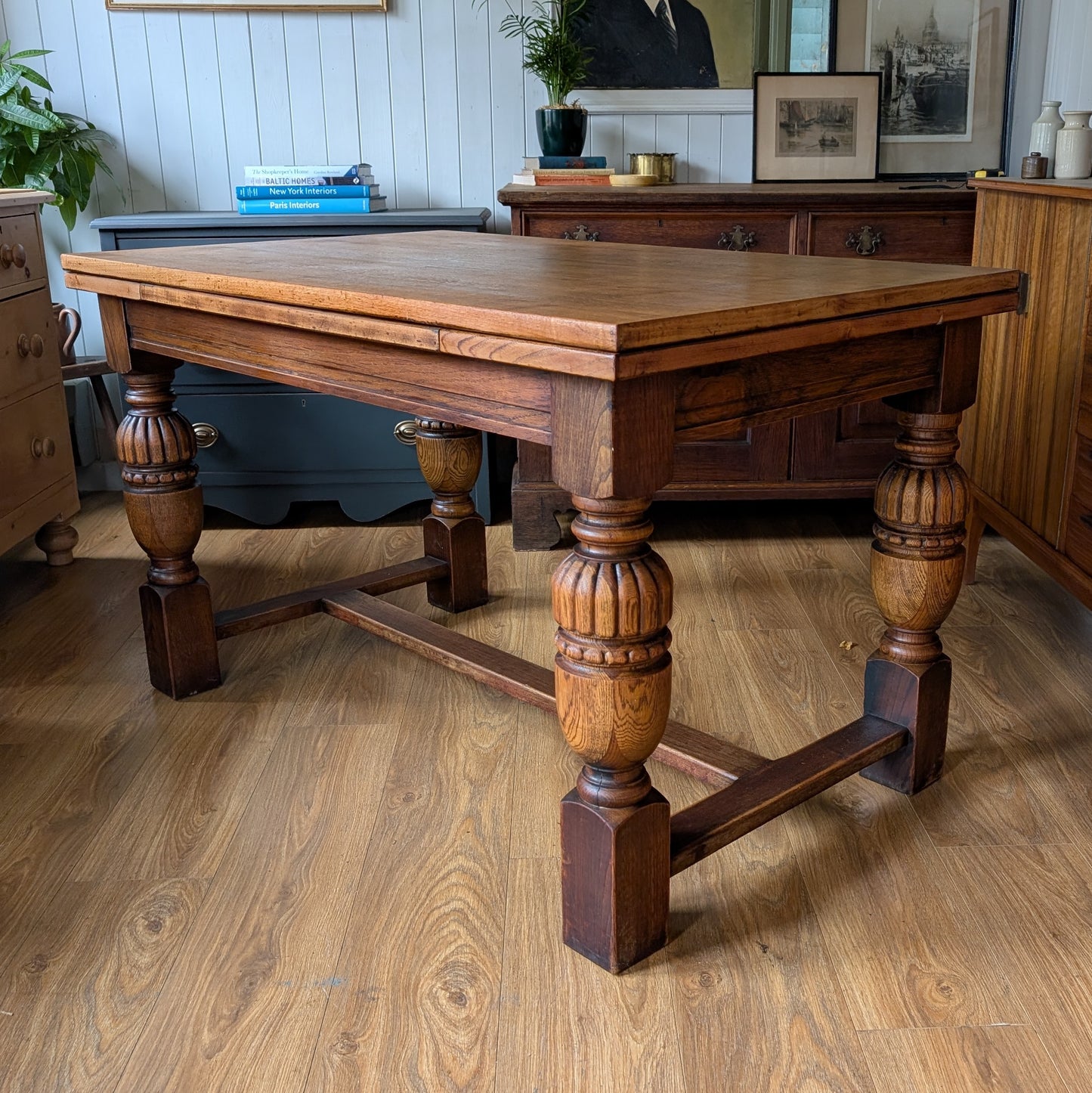 Vintage Oak Draw Leaf Table