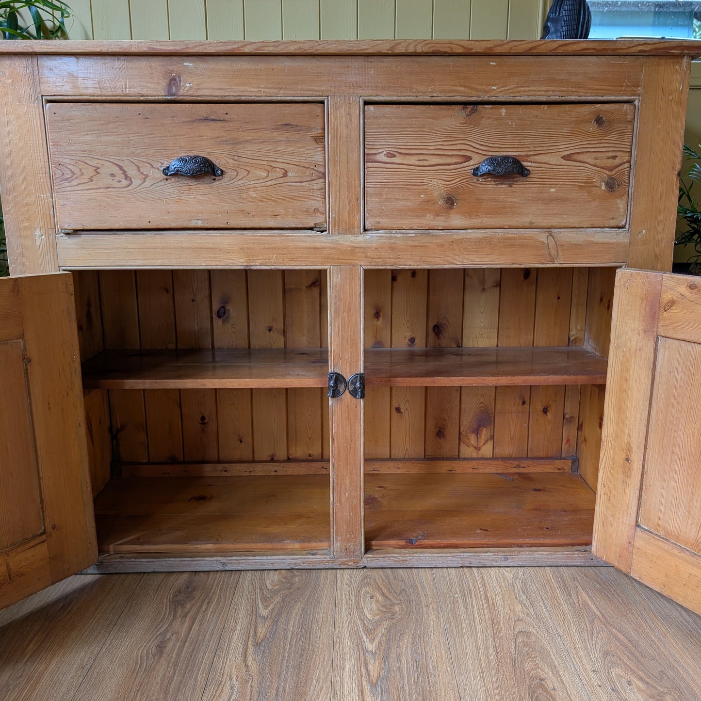 Victorian Pine Cupboard with Drawers