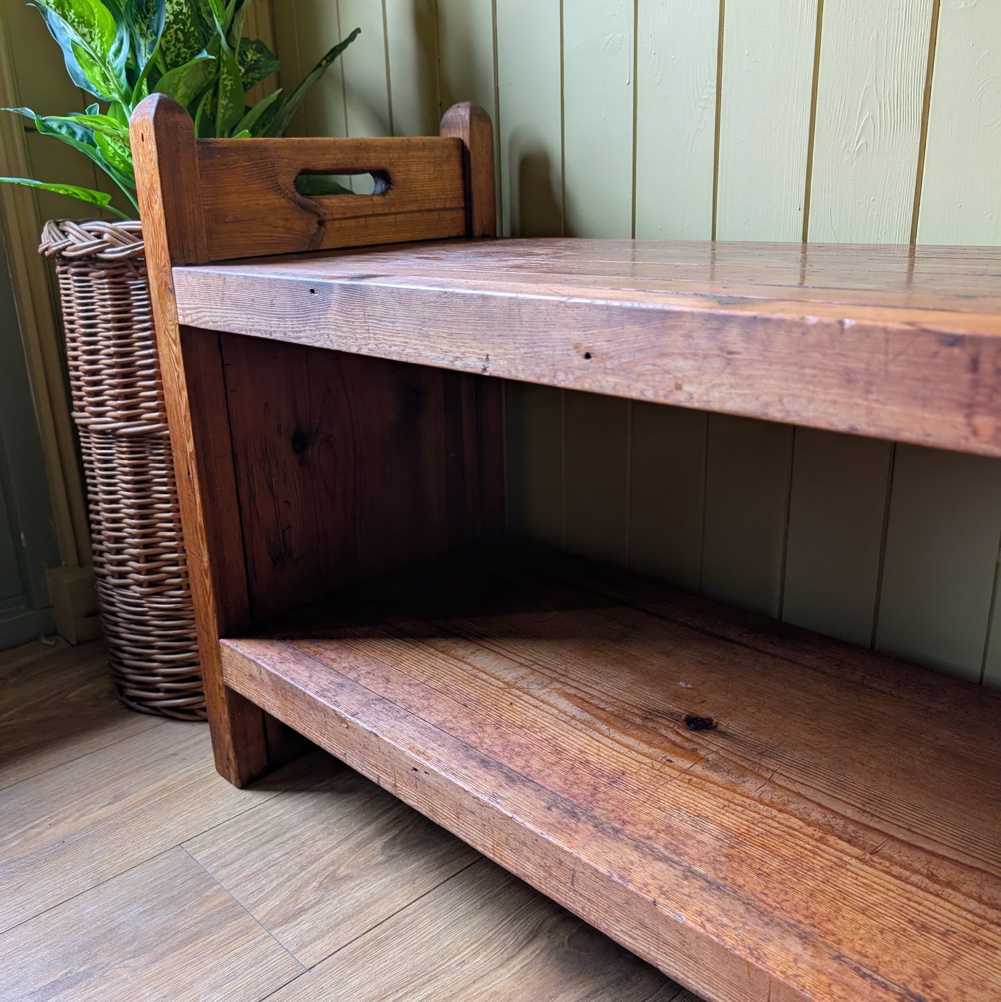 Antique Bench Seat with Shelf