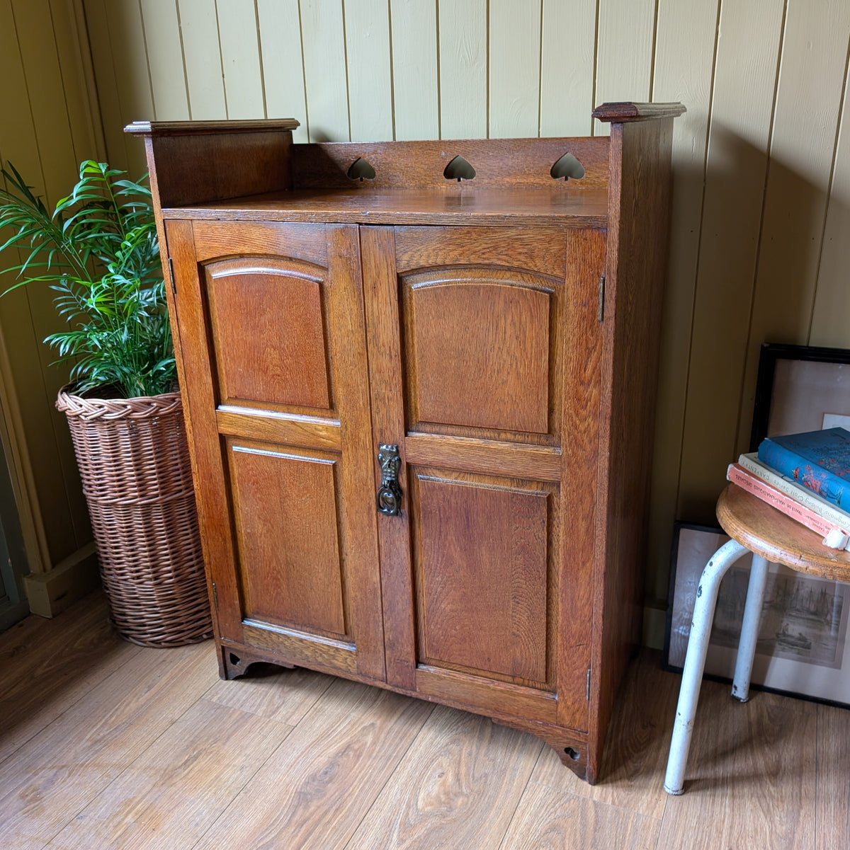 Arts and Crafts Oak Shoe Cupboard