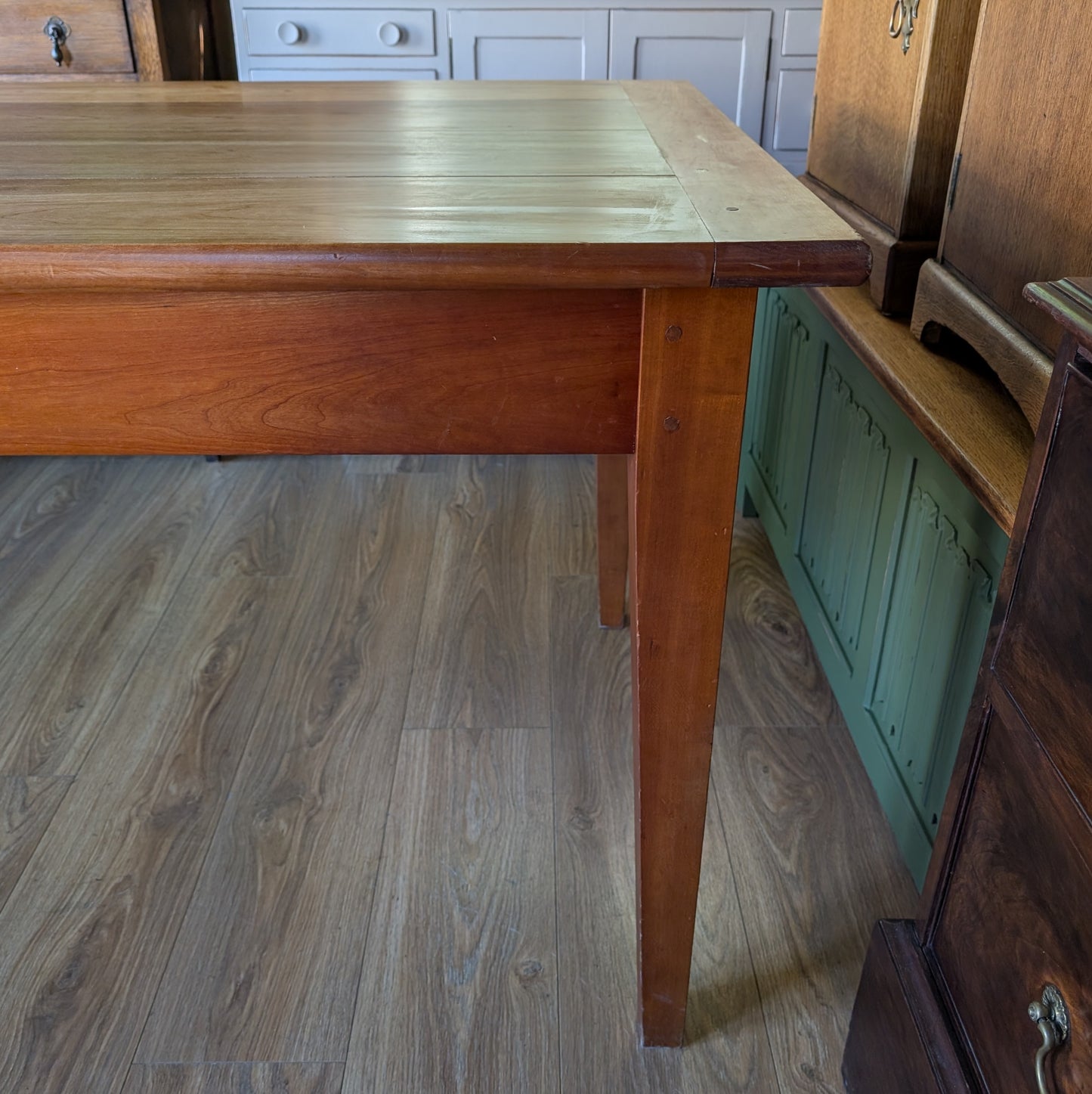 Vintage French Fruitwood Farmhouse Dining Table