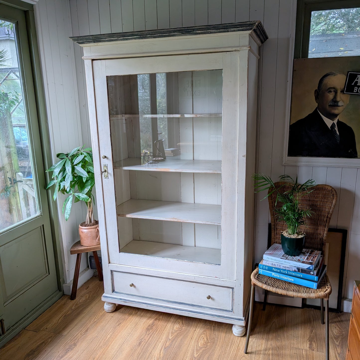 Large French Antique Glazed Cupboard