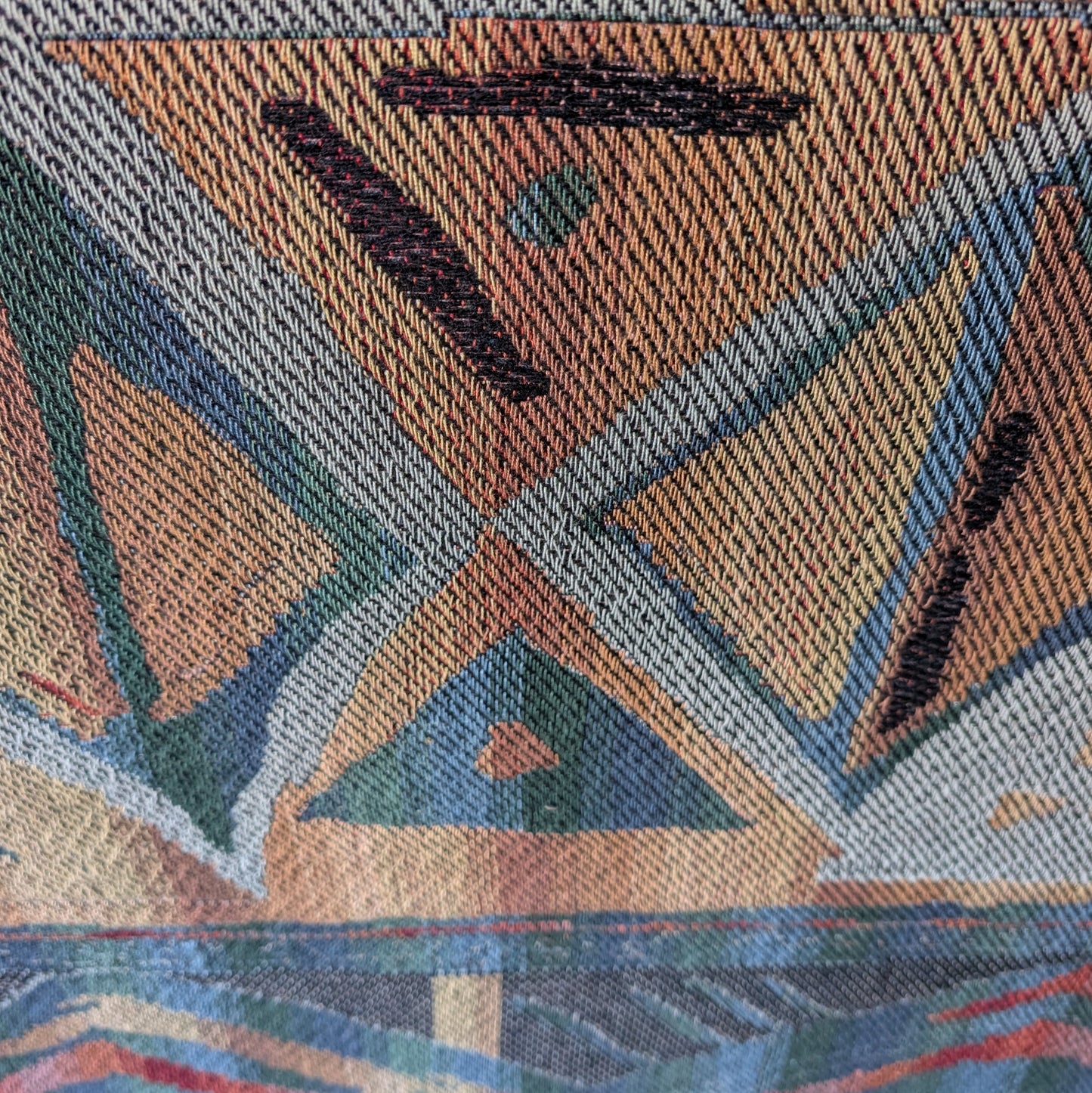 Pair of Vintage Mid-Century Modern Swedish Flatweave Textiles in Oak Frames