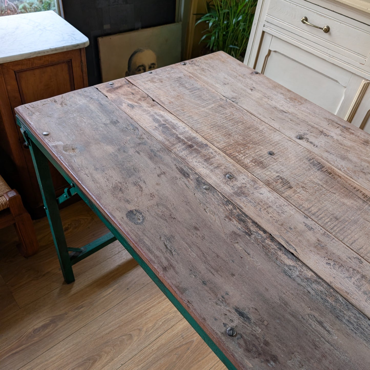 Reclaimed Industrial Style Trestle Table