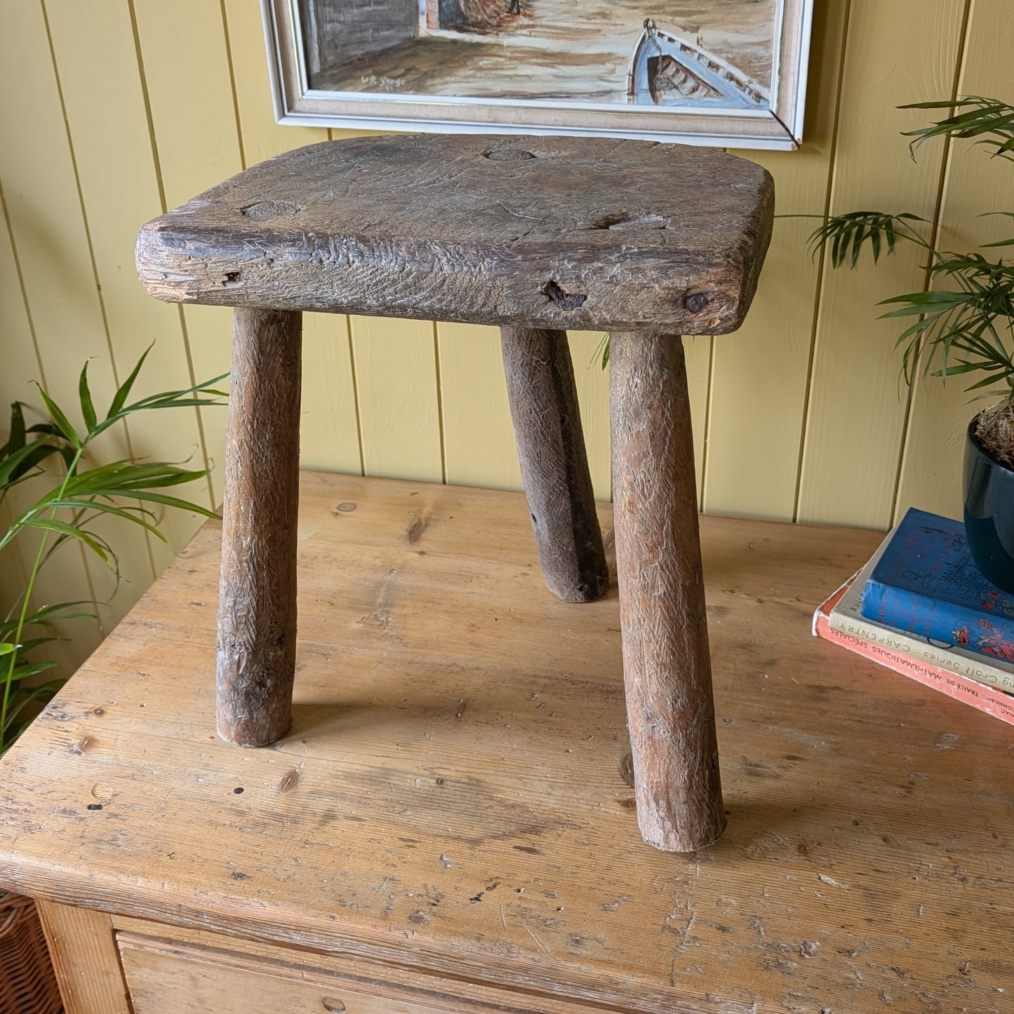 Rustic French Milking Stool