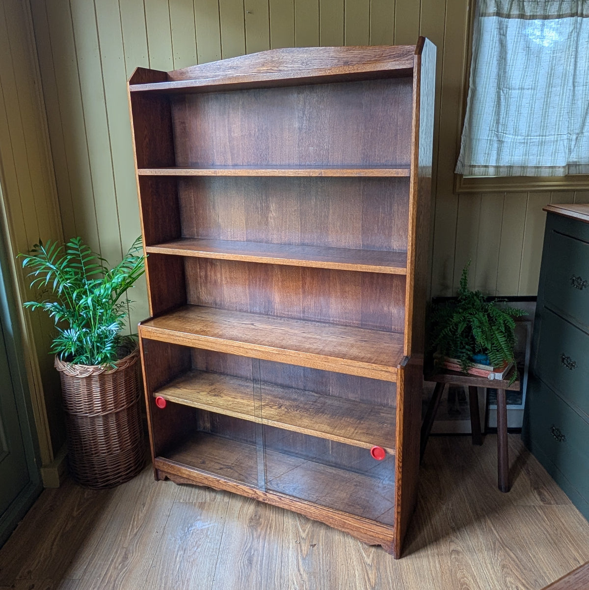 Solid Oak Antique Bookcase