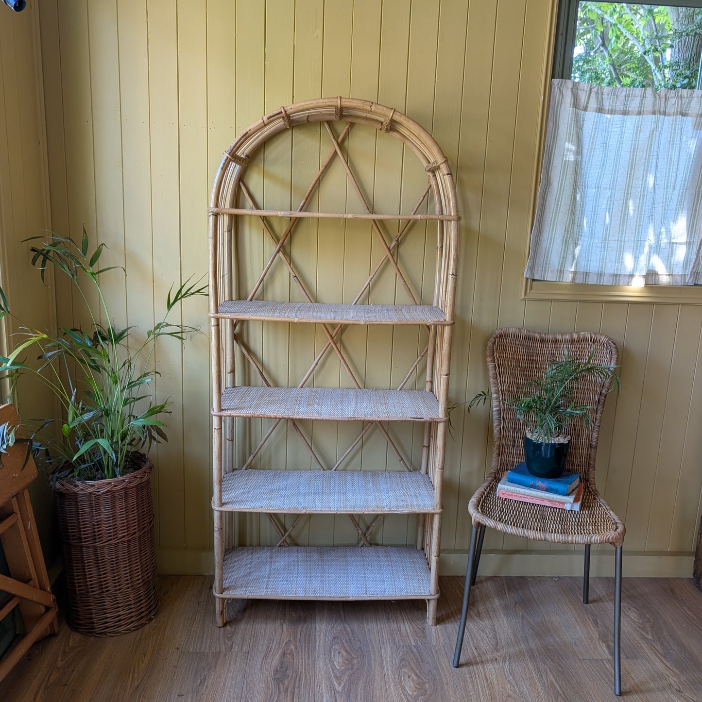Mid Century Bamboo and Rattan Shelves