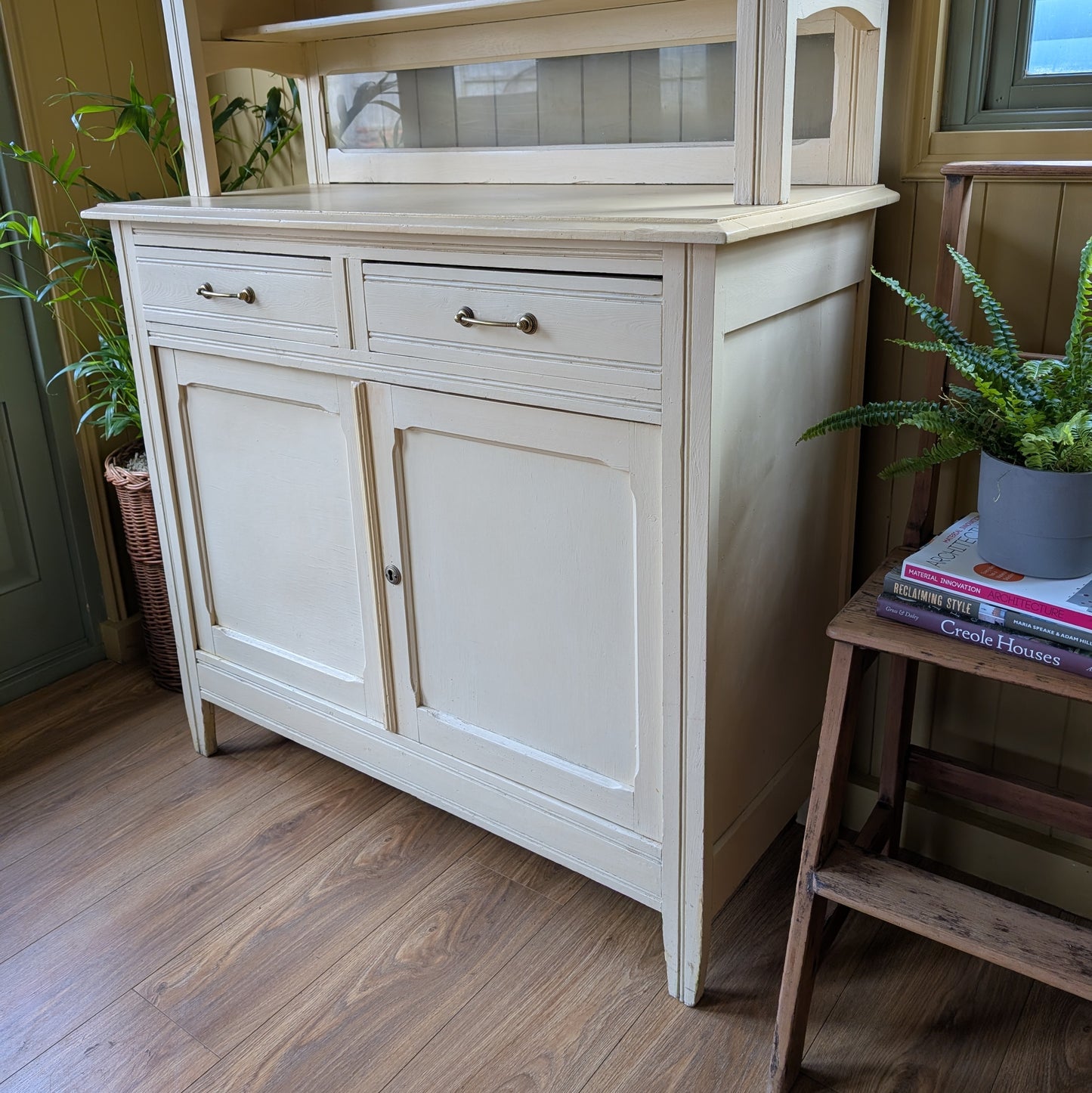 Rustic French Painted Kitchen Dresser
