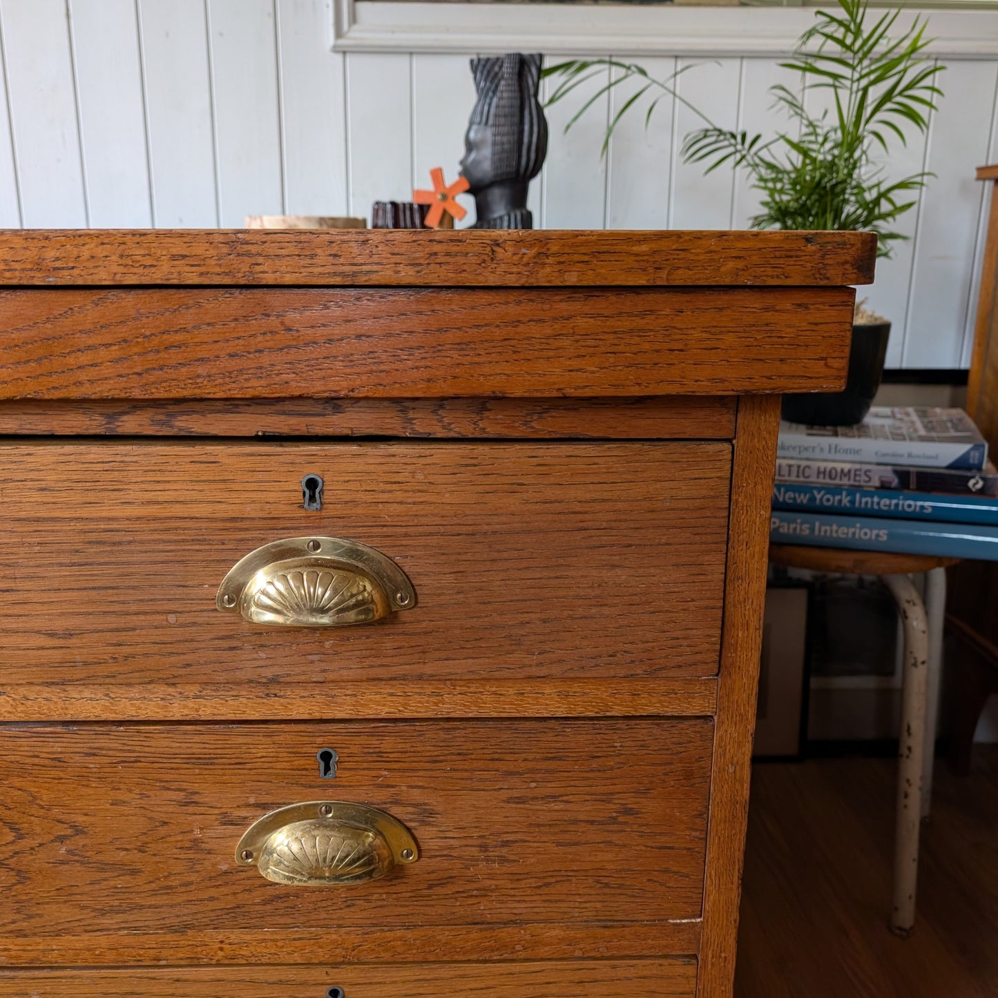 Antique Oak Twin Pedestal Desk