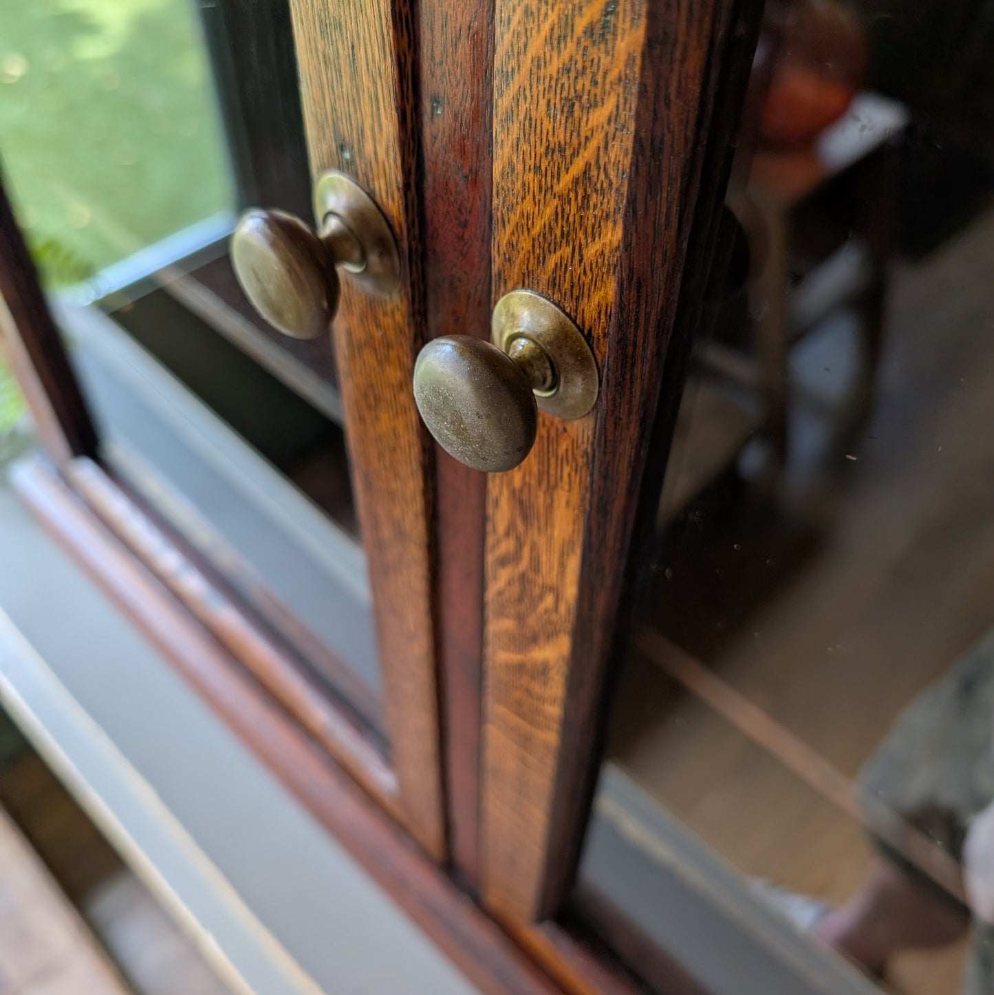 Antique Oak Glazed Countertop Cupboard.
