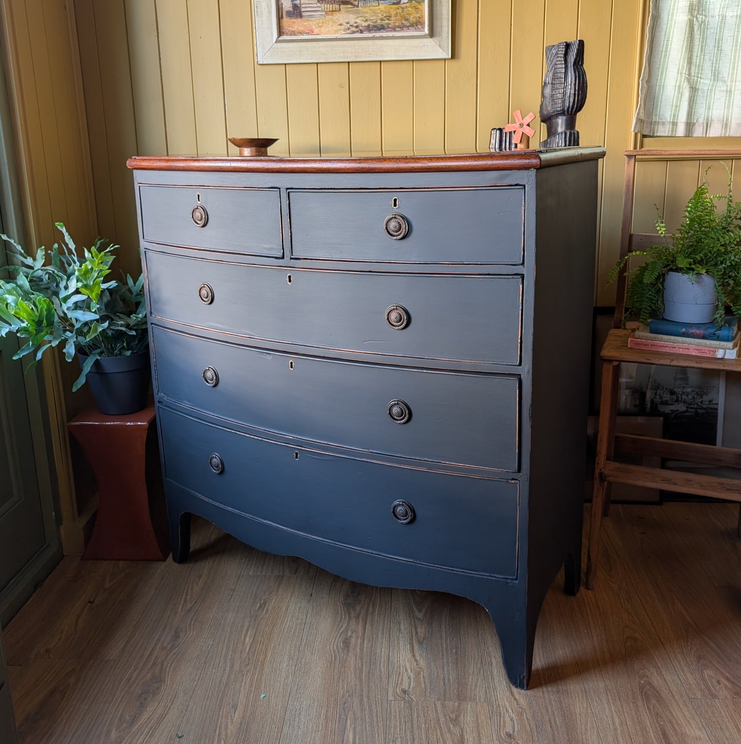 Painted Georgian Bow Front Chest of Drawers