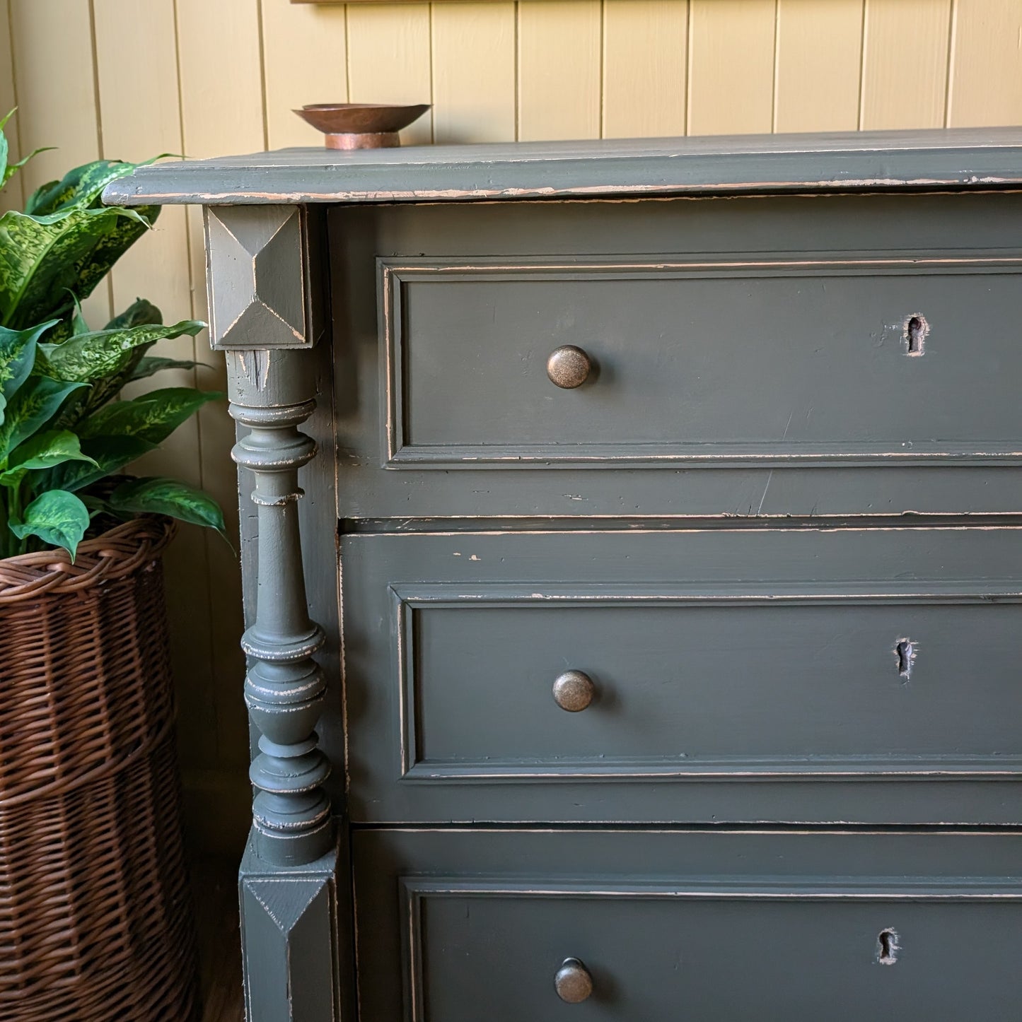 Painted Antique French Chest of Drawers