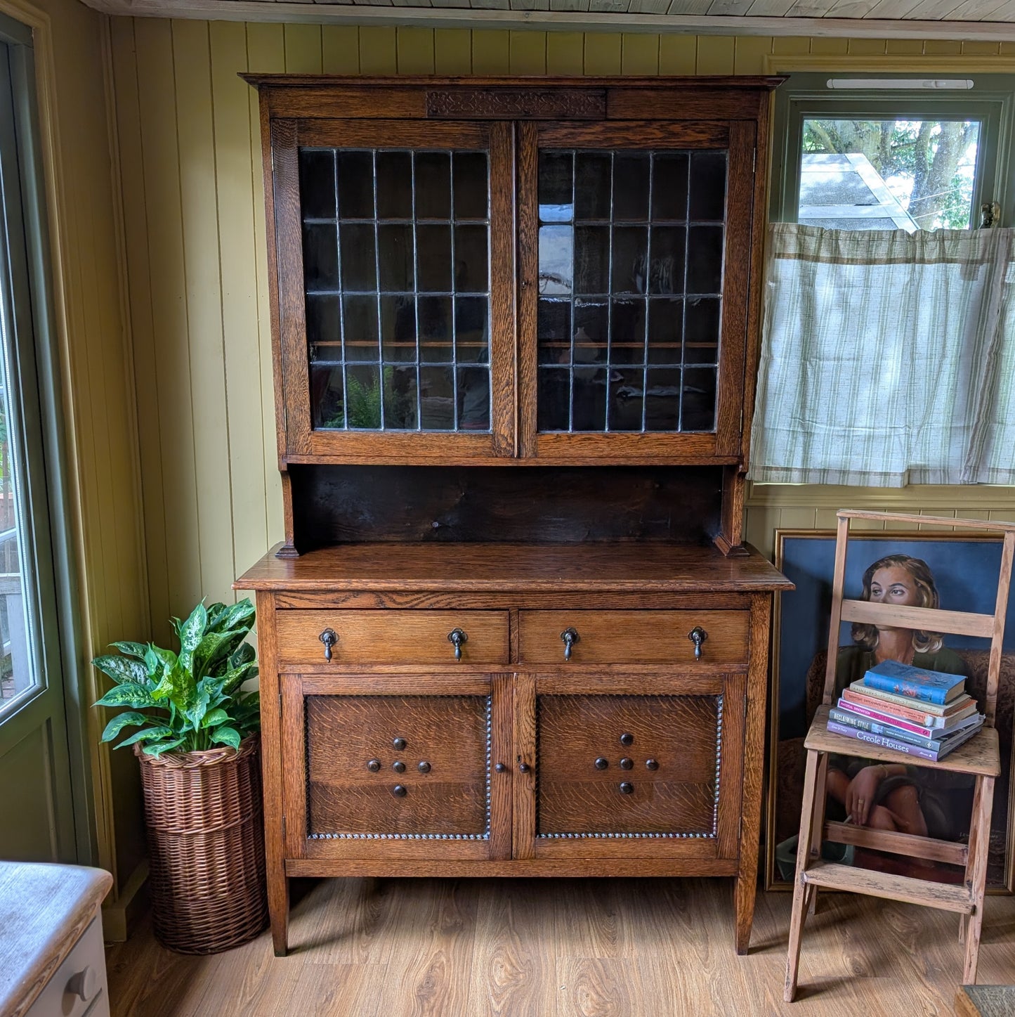 Arts and Crafts Glazed Oak Dresser