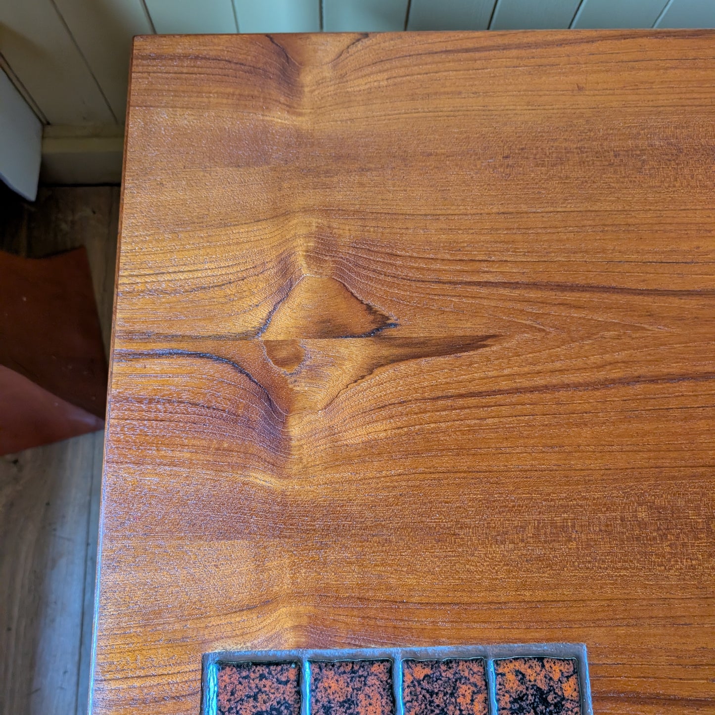 Mid Century Coffee Table with Tiled Insert