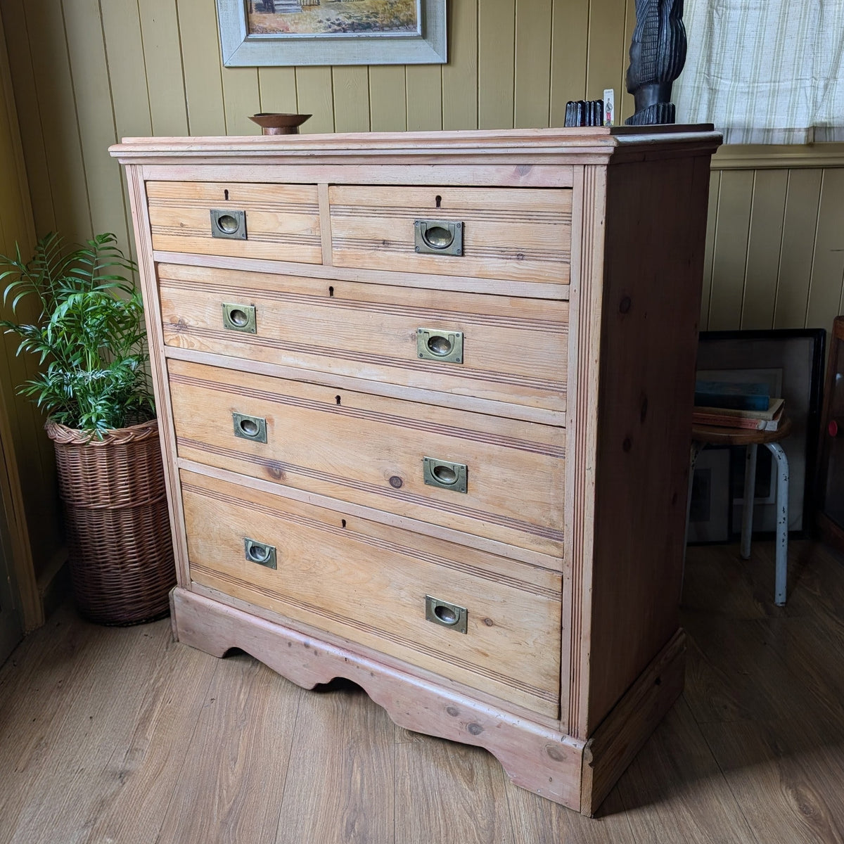 Rustic Antique Pine Chest of Drawers