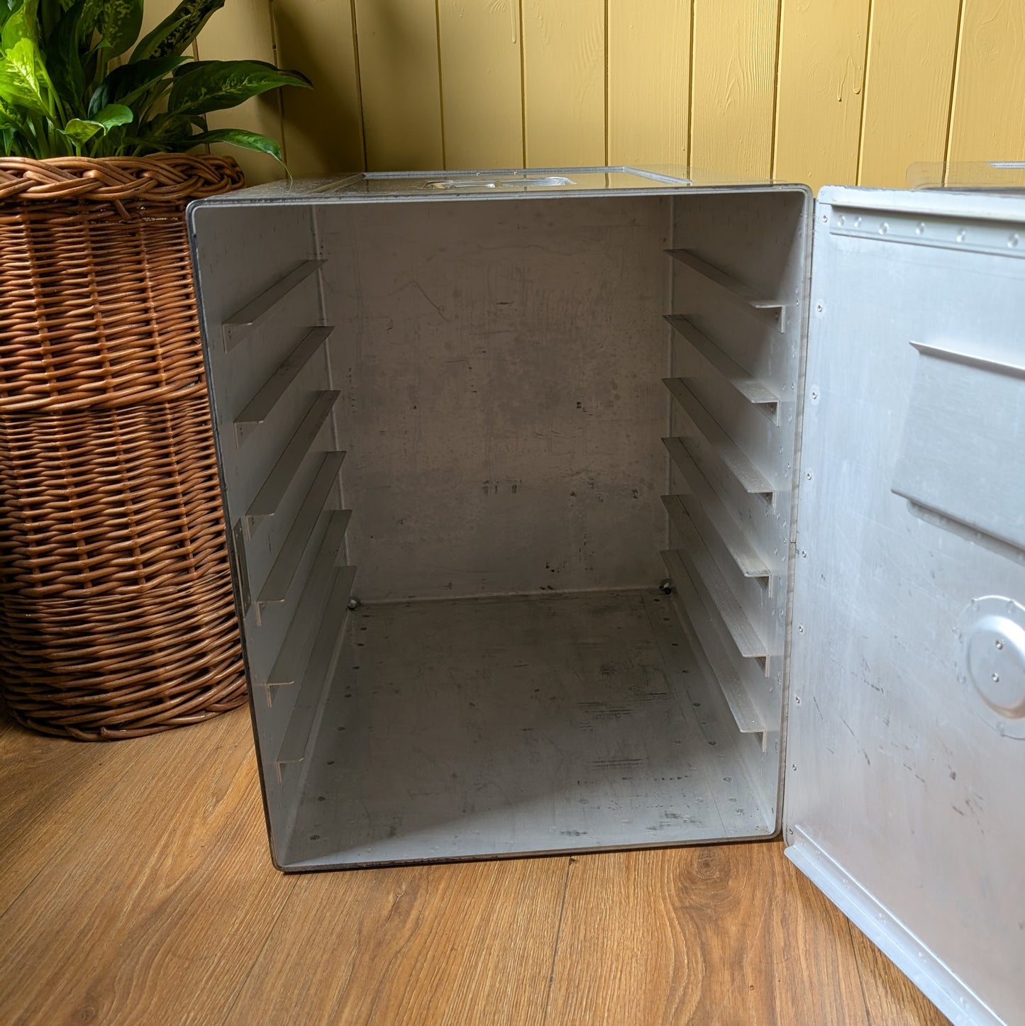 Pair of Vintage Industrial Aluminium Flight Cases