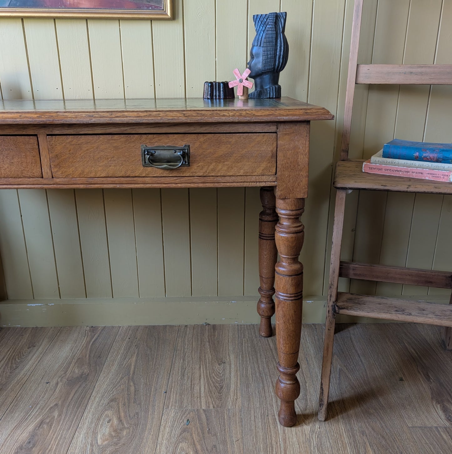 Antique Writing Desk with Leather Top
