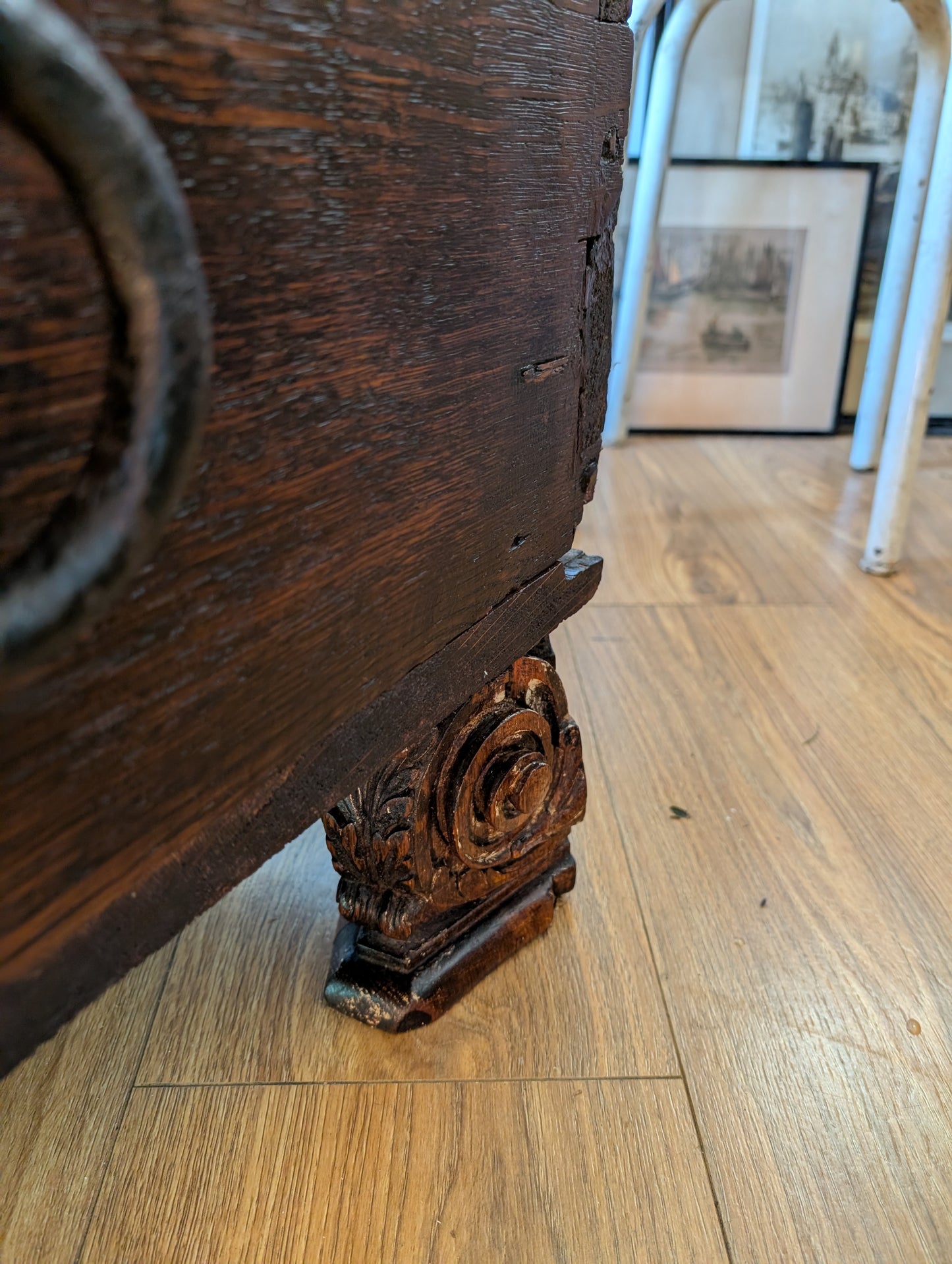 Rustic Antique Oak Chest