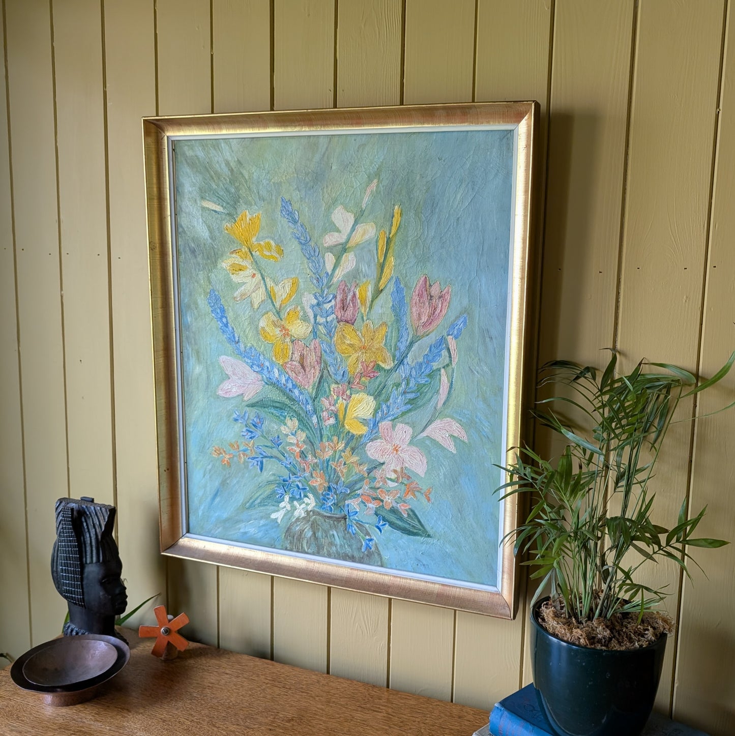 Mid-Century Impressionist Floral Oil Painting