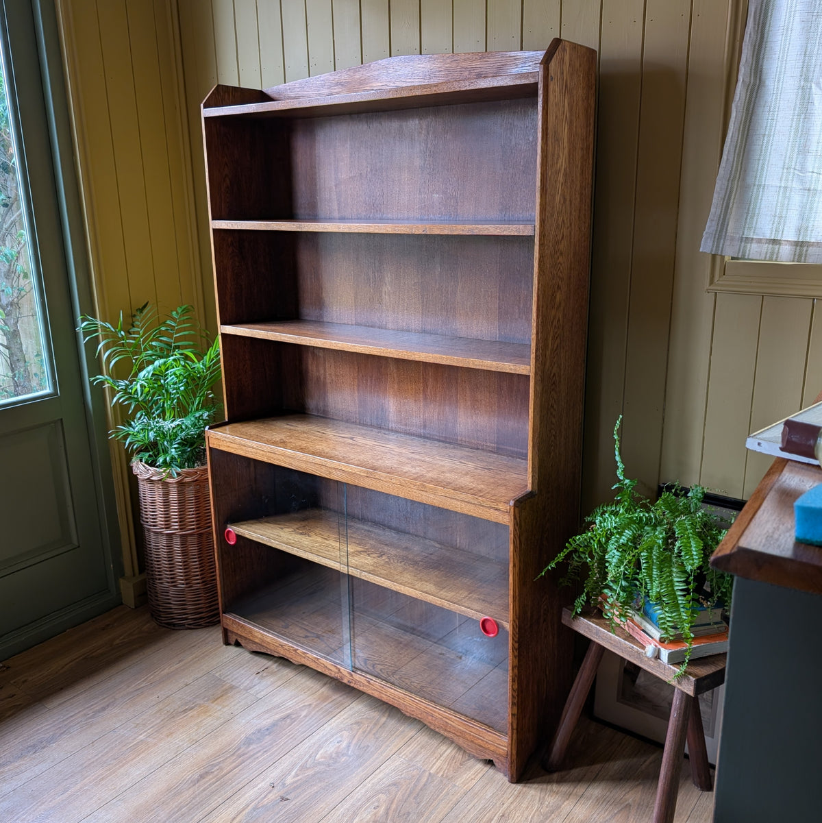 Solid Oak Antique Bookcase